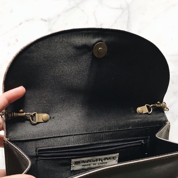 Vintage Bronze Convertible Clutch Chain Purse - Picture 5 of 7